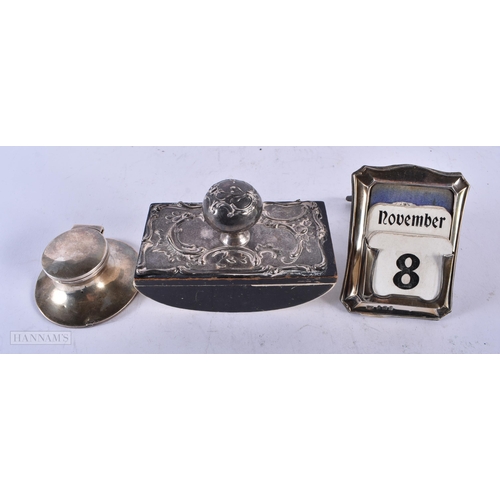 1950 - 3 x .925 sterling silver desk accessories. 315 grams overall. (3)