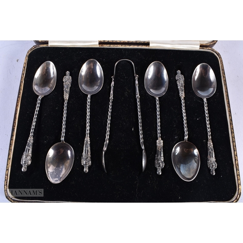 1964 - A SET OF SILVER SPOONS. Birmingham 1910. 67 grams. 11 cm long.