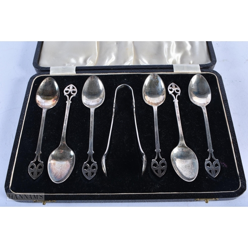 1966 - A SET OF SILVER SPOONS. Birmingham 1940. 78 grams. 11 cm long.