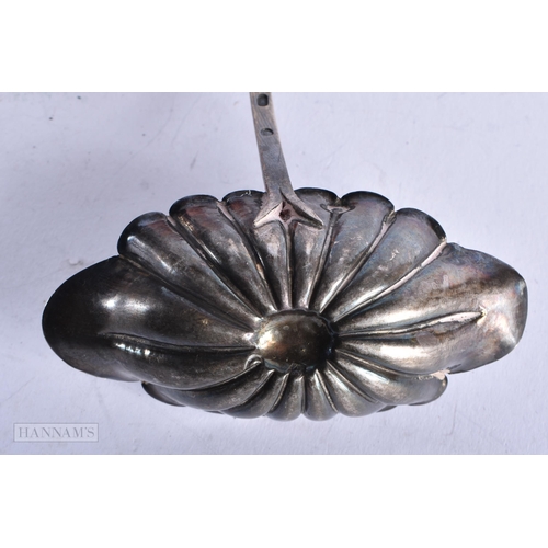 1974 - TWO ANTIQUE SILVER TODDY LADLES. 98 grams overall. 40 cm long. (2)