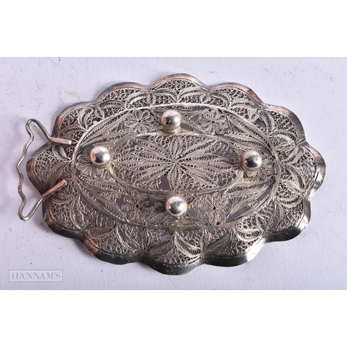 1997 - .950 silver filigree pin / bon bon dish. 56 grams. 12.75 cm x 8.25 cm.