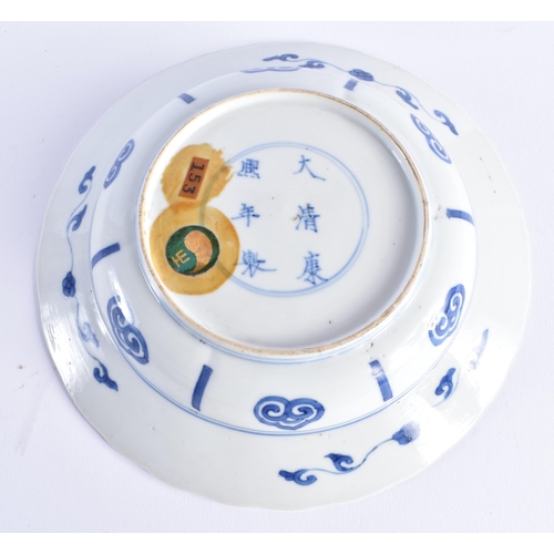 2000 - A FINE 17TH CENTURY CHINESE BLUE AND WHITE PORCELAIN DISH Kangxi mark and period, painted with figur... 