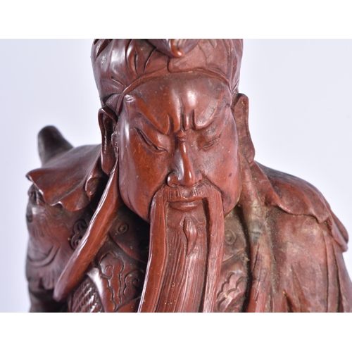 2060 - A LARGE 19TH CENTURY CHINESE CARVED SOAPSTONE FIGURE OF AN IMMORTAL Qing. 36 cm x 15 cm.