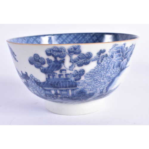 2070 - AN 18TH CENTURY CHINESE EXPORT BOWL Qianlong, together with a plate & another. Largest 15 cm diamete... 