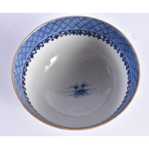 2070 - AN 18TH CENTURY CHINESE EXPORT BOWL Qianlong, together with a plate & another. Largest 15 cm diamete... 