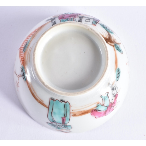 2072 - FOUR 18TH CENTURY CHINESE EXPORT PORCELAIN SAUCERS Qianlong, together with a similar teabowl. (5)