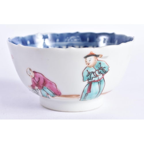 2072 - FOUR 18TH CENTURY CHINESE EXPORT PORCELAIN SAUCERS Qianlong, together with a similar teabowl. (5)