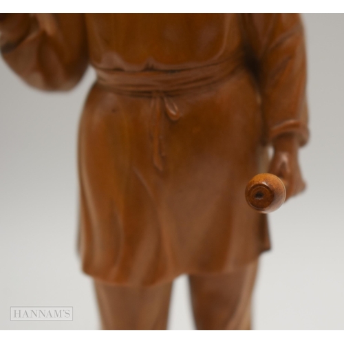 2863 - A RARE EARLY 20TH CENTURY CHINESE CARVED BOXWOOD CULTURAL REVOLUTION FIGURE. 19 cm high