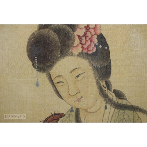 2871 - Chinese School (19th Century) Watercolour, Female beauty. 76 cm x 34.5 cm