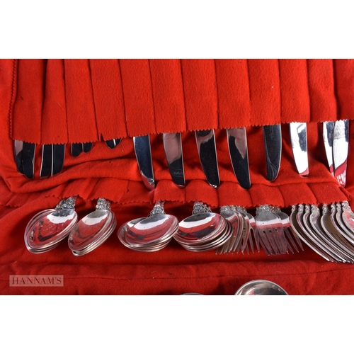 2882 - Sixty Three Pieces of Georg Jensen Silver Acorn Pattern Cutlery.  Weighable Silver 2390g together wi... 