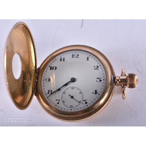 2897 - Vintage Rolled Gold Half Hunter Pocket Watch.  Movement - Hand-Wind.  WORKING - Running.  Dimensions... 