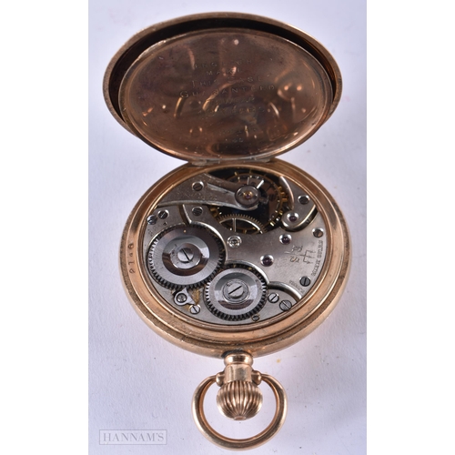 2897 - Vintage Rolled Gold Half Hunter Pocket Watch.  Movement - Hand-Wind.  WORKING - Running.  Dimensions... 