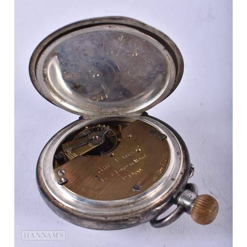 2898 - Vintage J. W. Benson Silver Half Hunter Pocket Watch. Hallmarked London 1926.  Movement - Hand-Wind.... 