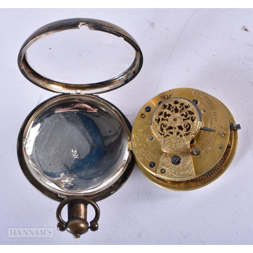 2900 - Antique Verge Fusee Pocket Watch Movement - Key-Wind.  Not working.  Dimensions - 60mm x 48mm