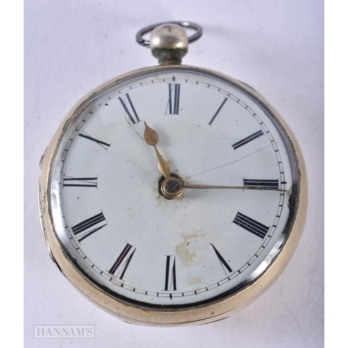 2901 - Antique Silver Cased Verge Fusee Pocket Watch.  Stamped Sterling.  Movement - Key-Wind.  Not working... 