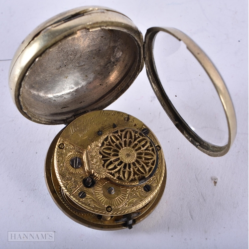 2901 - Antique Silver Cased Verge Fusee Pocket Watch.  Stamped Sterling.  Movement - Key-Wind.  Not working... 