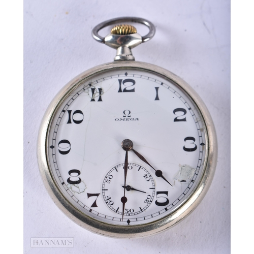 2902 - Vintage Omega Open Face Pocket Watch.  Movement - Hand-Wind.  WORKING - Running.  Dimensions - 59mm ... 