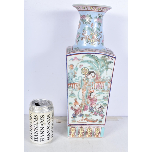 3048 - A Chinese Porcelain polychrome vase decorated with figures 38cm,