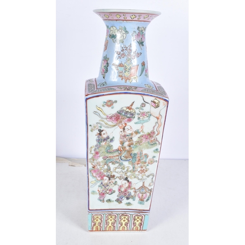 3048 - A Chinese Porcelain polychrome vase decorated with figures 38cm,