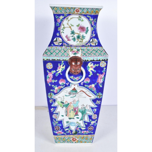 3049 - A Chinese Porcelain polychrome vase decorated with figures and phoenix 43cm,