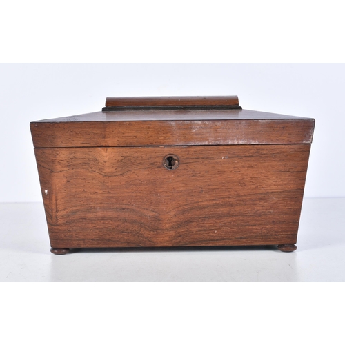 3064 - A 19th Century Campaign writing slope together with an antique wooden Tea caddy