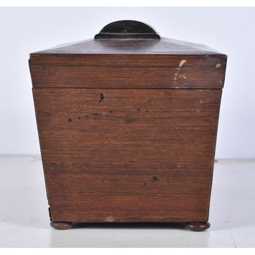 3064 - A 19th Century Campaign writing slope together with an antique wooden Tea caddy