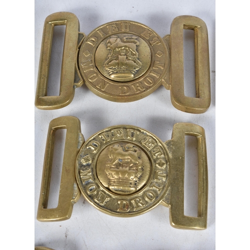 3068 - A collection of Military brass belt buckles 9 x 6cm (10)