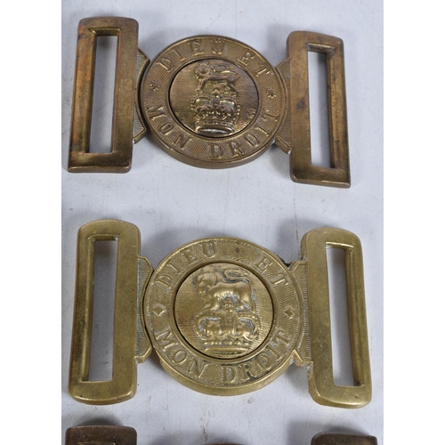 3068 - A collection of Military brass belt buckles 9 x 6cm (10)