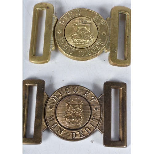 3068 - A collection of Military brass belt buckles 9 x 6cm (10)