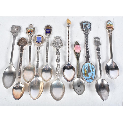 3081 - A miscellaneous collection of silver plated items, antique hat pins, metal animals etc 24cm (Qty).