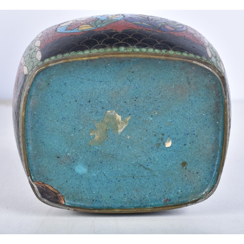 3092 - A Chinese Cloisonne ginger jar together with a small 19th Century Cloisonne pot 21cm (2).