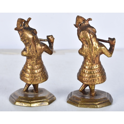 3096 - A Indian Bronze Hanuman together with a collection of Southeast Asian bronze musician figures and da... 