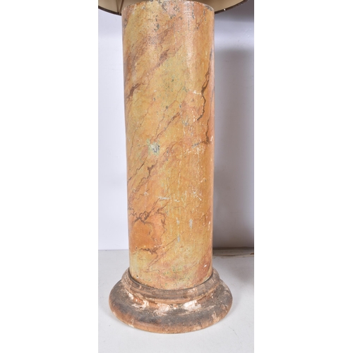 3240 - Two vintage plaster on wood lamp bases decorated with a marbleised finish (2)