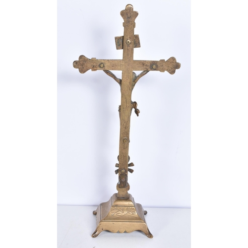 3249 - A 19th Century brass Corpus Christi 28cm.