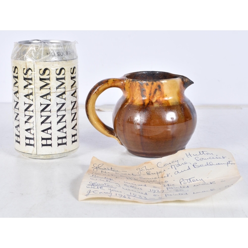 3253 - Circle of Bernard Leach a small jug by John Coney circa 1933 in the Glastonbury studio 8 cm