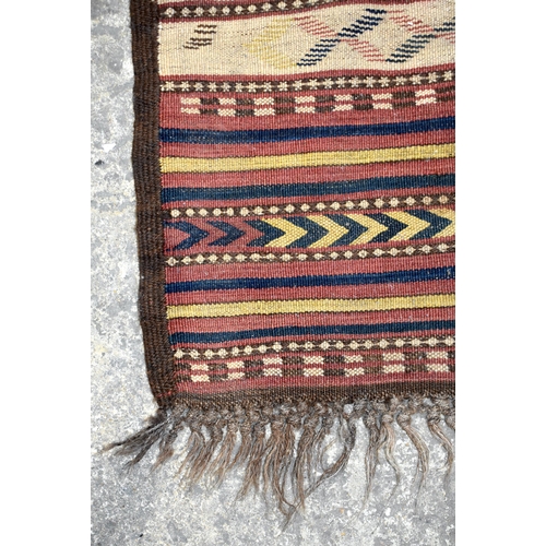 3259 - A vintage flat weave Kilim runner rug 303 x 76cm