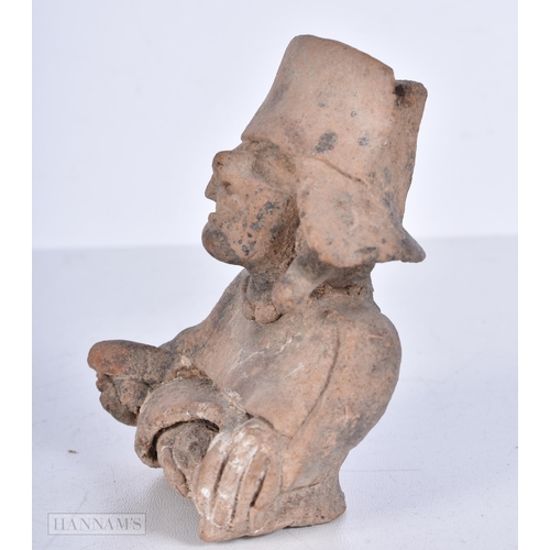 3644 - A Pre Colombian stoneware Votive , bust of a deity 10cm