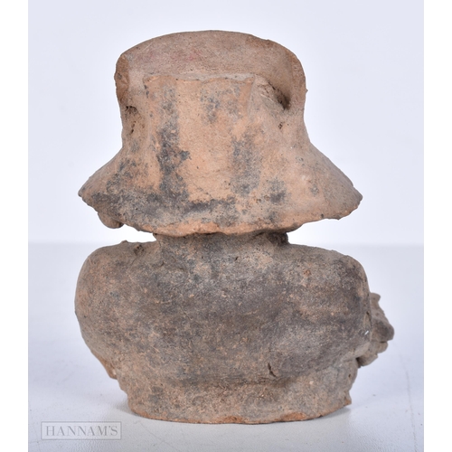 3644 - A Pre Colombian stoneware Votive , bust of a deity 10cm