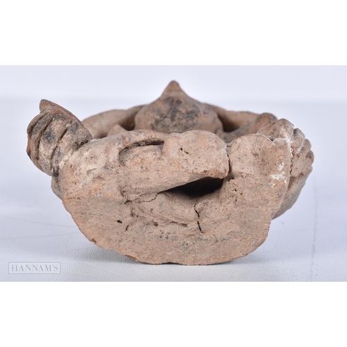 3644 - A Pre Colombian stoneware Votive , bust of a deity 10cm