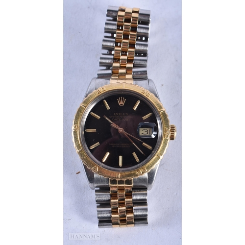 3918 - A Rolex Oyster Perpetual Datejust with Black Face. Dial 3.8cm incl crown. Running