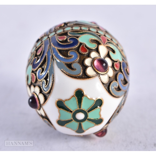 3921 - A Continental Silver and Enamel Egg Pendant. Stamped 84, 3.7cm x 2.6cm, weight 13.5g