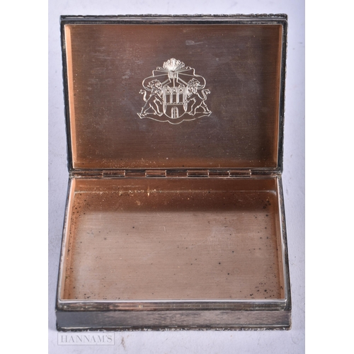 3982 - A Silver Table Snuff Box with Engine Turned Decoration. Stamped 925. 9.6cm x 7cm x 2.4cm, weight 188... 