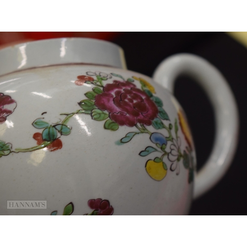 245 - TWO 18TH CENTURY WORCESTER PORCELAIN TEAPOTS AND COVERS together with a Liverpool teapot. Largest 18... 
