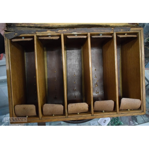 429 - AN ANTIQUE LEATHER CARTRIDGE CASE. 40 cm x 26 cm x 15 cm.