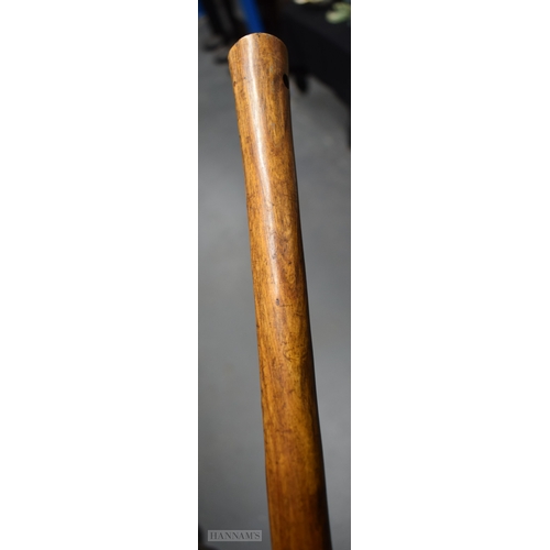 255 - AN UNUSUAL 19TH CENTURY TRIBAL CARVED WOOD THROWING CLUB possibly Chinese Huanghuali wood. 65 cm lon... 