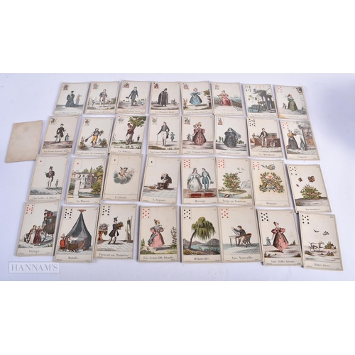 182 - AN UNUSUAL SET OF ANTIQUE FRENCH BP GRIMAUD PLAYING CARDS. 11cm x 6.5 cm. (qty)