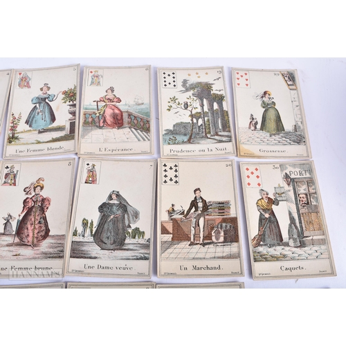 182 - AN UNUSUAL SET OF ANTIQUE FRENCH BP GRIMAUD PLAYING CARDS. 11cm x 6.5 cm. (qty)