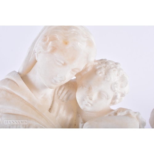 198 - A LARGE 19TH CENTURY EUROPEAN ALABASTER FIGURAL GROUP depicting a mother with figures. 30 cm x 15cm.