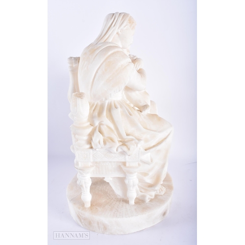 198 - A LARGE 19TH CENTURY EUROPEAN ALABASTER FIGURAL GROUP depicting a mother with figures. 30 cm x 15cm.