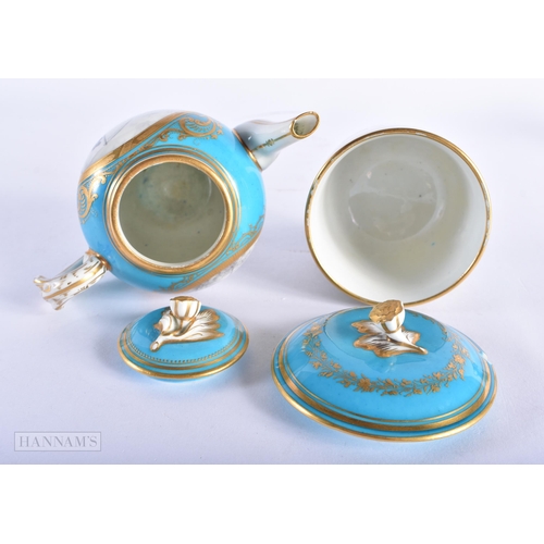 209 - A FINE 19TH CENTURY FRENCH SEVRES PORCELAIN TETE A TETE TEASET beautifully painted with figures and ... 